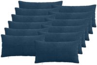 vidaXL - Kussensloop - 12 stuks - ALMELO - Marineblauw - 40 x 80 cm - corduroy