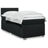 vidaXL Boxspringbed met matras, stof, zwart, 100x200 cm