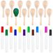 12 Stuks DIY Mini Maracas en Bois avec Pinceaux de Peinture