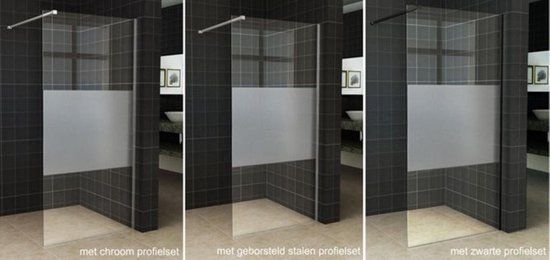 Wiesbaden Slim - Inloopdouche / Douchewand - 110x200 cm - Helder/Mat Glas - 8mm - Antikalk