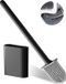 Merkloos Brosse de toilette en silicone avec tête plate et flexible, fixation murale, noir