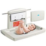 VEVOR Wandverzorgingsstation voor baby's, horizontale opvouwbare luiertafel, veiligheidsriemen, ophangstangen, gebruik in commerciële badkamers, babykasten voor pasgeborenen