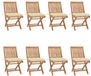 vidaXL Fauteuils pliants avec coussins, set de 8 pièces, bois de teck massif