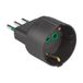 Ekon Adapter voor Italiaans-Duitse stekker, Italiaanse stekker 10 A, Italiaans-Duits stopcontact 16 A, Made in Italy, zwart