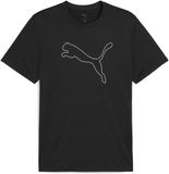 PUMA M TAD ESSENTIAL HEATHER CAT TEE Heren Sportshirt - Puma Black Heather