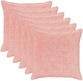 vidaXL Kussensloop 6 pièces Rose 70 x 70 cm Fausse Fourrure de Lapin
