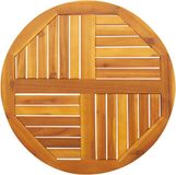 vidaXL Tafelblad rond Ø 70x2 cm massief acaciahout