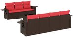vidaXL ensemble de banc de jardin 8 pièces avec coussins, marron, polyrotin