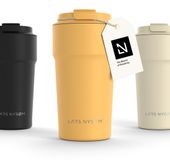 LARS NYSØM Bevægelse Thermos Coffee Mug-to-go 500ml - BPA-vrij met Isolatie - Lekvrije Roestvrijstalen Thermosbeker (Mustard Yellow)