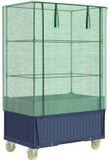 vidaXL Plantenbak verhoogd met hoes en wielen 80x50x182 cm rattanlook