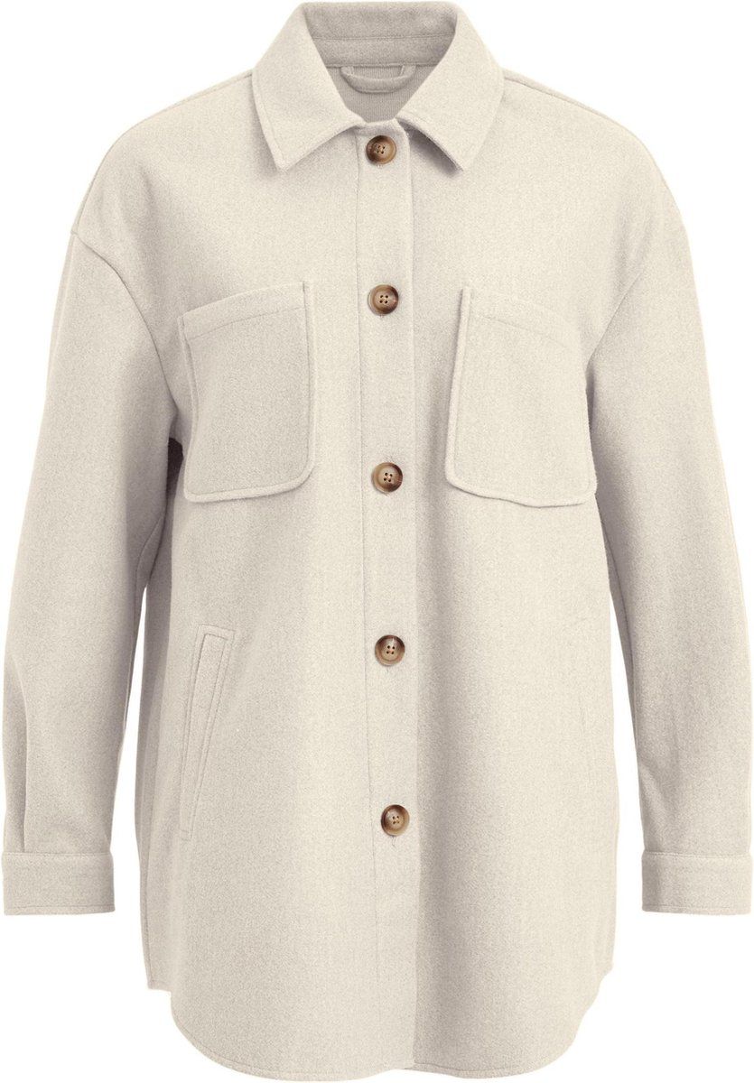 Vila VIKIMMI SHIRT L/S JACKET NOOS Super Light Natural Melan Dames Jas - Maat XL - Beige