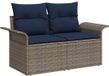vidaXL Tuinbank - Set - 7-delig - Grijs - Polyrattan