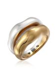 Elli PREMIUM Ring Bandring 925 Sterling Zilver Vergoldet Dames