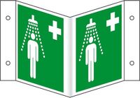 Merkloos / Sans marque Panorama nooddouche bord, 400 x 200 mm, E012 - Groen/Wit