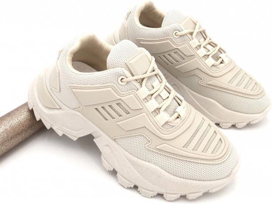 Shoekueen Dames Sneakers Beige 38