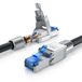 Primewire LAN-kabel CAT 8, netwerkkabel tot 40 Gbit/s, met 2x RJ45-connectoren, S/FTP dubbele afscherming, vergulde contacten, knikbescherming, patchkabel, Ethernet, 10 meter, zwart