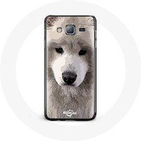 Maniacase Etui voor Samsung Galaxy J3 Samojeed Grijs Hondenras