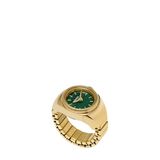 Fossil Ring horloge voor dames, Quartz uurwerk met twee handen en een roestvrij stalen band, Groen en grijstint, 15 mm