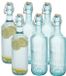 Secret de Gourmet Beugelfles / Weckfles - 6x - blauw glas - luchtdicht - 1 liter
