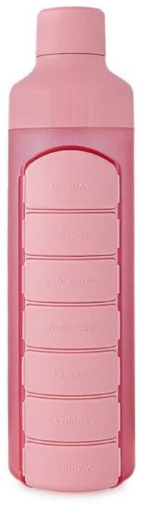 YOS YOS Water Bottle & Pill Box Weekly Perfect Pink