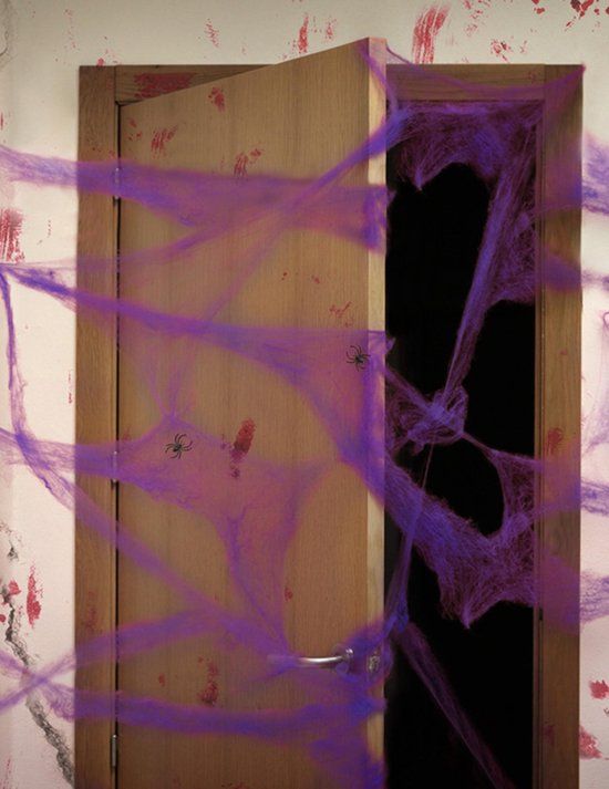 ATOSA - Paarse spinnenweb decoratie met spinnen