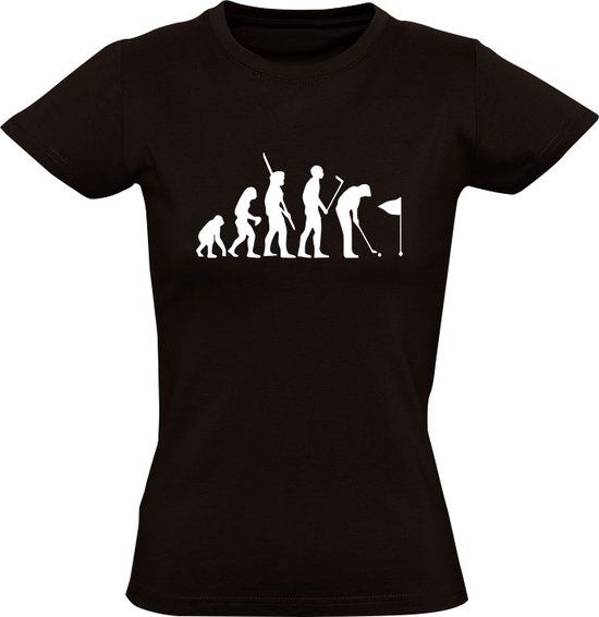Golf Evolutie Dames T-shirt - Zwart - 3XL - Katoen