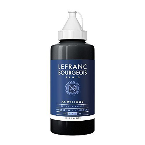 Lefranc & Bourgeois Lefranc Bourgeois 300375 fijne acrylverf, hoog gepigmenteerd, goede dekking, romige homogene textuur - 750ml Fles Ivory Black