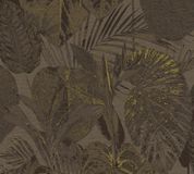 Livingwalls Famous Garden 393552 jungle-behang, bruin, zwart, goud, vliesbehang, 10,05 m x 0,53 m, Made in Germany