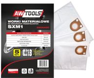 AWTools SXM1 Serie - Synthetische Stofzuigerzakken - Driewandige Microvezel - 5 Stuks