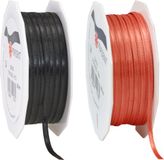 Merkloos Cadeaulint/sierlint pakket - zwart/oranje - 3 mm x 50 meter - Hobby/decoratie/knutselen