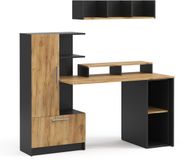 Vicco Bureau Tomy, Antraciet/Goudkleurig Eiken, 150 x 59 cm Set van 4