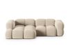 Icecat Canapé d'angle gauche 3 places en velours beige clair