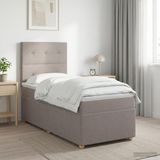 vidaXL Boxspringbed met matras en hoofdeinde, taupe, 80 x 200 cm, stof