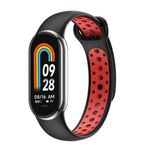 Beline Serie - Horlogebandje - Zwart/Rood - Voor Mi Band 9 - Siliconen