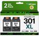 HP 2 cartouches noires, modèle 301XL, compatible avec HP 301, adapté pour Envy 5530 et DeskJet