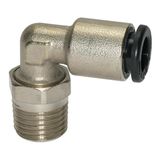 RIEGLER L-steekschroefverbinding »Click-Clock«, draaibaar, R 3/8 a., voor buitenslang Ø 12 mm, werkdruk max. 16 bar, messing vernikkeld