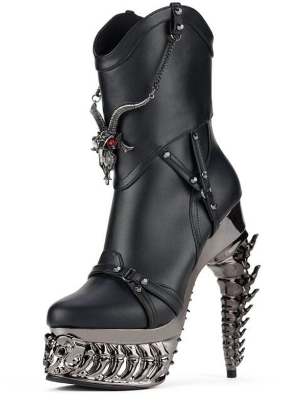 Hades Footwear Alchemy England - Baphometica Hoge hak zwart PVC