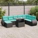 Maison Exclusive - Salon de jardin 9 pièces avec coussins, rotin synthétique noir