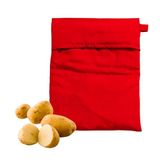 Aardappelkookzak uit de magnetron, 25 x 21 x 1 cm, rood, 2 stuks