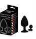 Power escorts Diamond King Large Plug Zwart met zwarte steen Silicone 9,3 x 4,1 cm BR135L