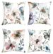 Watercolor Bloemen Housses de coussin Set de 4