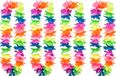 Boland Hawaii krans/slinger - 4x - Tropische/zomerse kleuren mix - Bloemen hals slingers