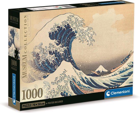 Clementoni - Puzzel - 1000 Stukjes - La Grande Onda van Hokusai - Puzzel Voor Volwassenen