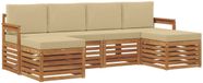 vidaXL - Ensemble de canapé d'extérieur - 6 pièces - Naturel et Beige