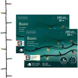 Lumineo 2x 240 LED Gekleurd Kerstverlichting 18 meter Buiten Lichtsnoer