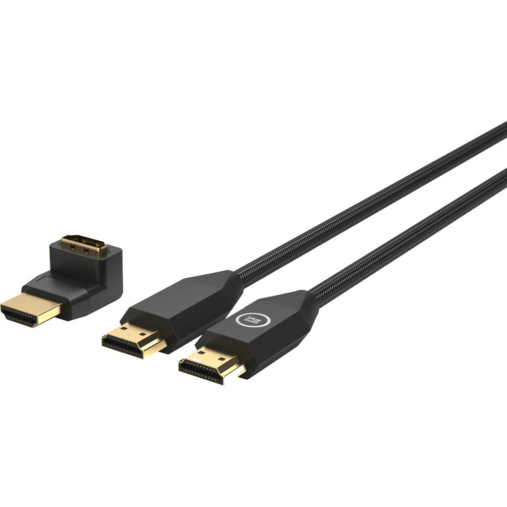 BlueBuilt HDMI Kabel Nylon 15 Meter Zwart + 90° Adapter