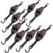 Wiltec - 8x Sangles d'arrimage automatique 100 daN charge de traction LGF 0,2 m LGL 1,8 m PES courroie crochet