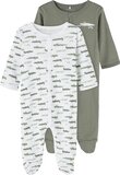 name it NBMNIGHTSUIT 2P Baby Romper Set - Green - Size 50