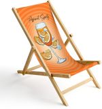 Ferocity Opklapbare ligstoel Houten strandstoel met afneembare hoes 120 x 58 x 45 cm Birke Spritz