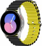 By Qubix Qubix Ocean Style bandje - Zwart / geel - Geschikt voor Xiaomi Mi Watch / Xiaomi Watch 2 / Xiaomi Watch S1 / S2 / S3 / S4 (47mm)